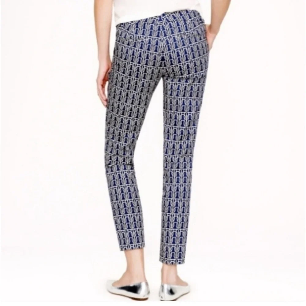 J. Crew navy nautical rope knot cafe capri pant Sz 10